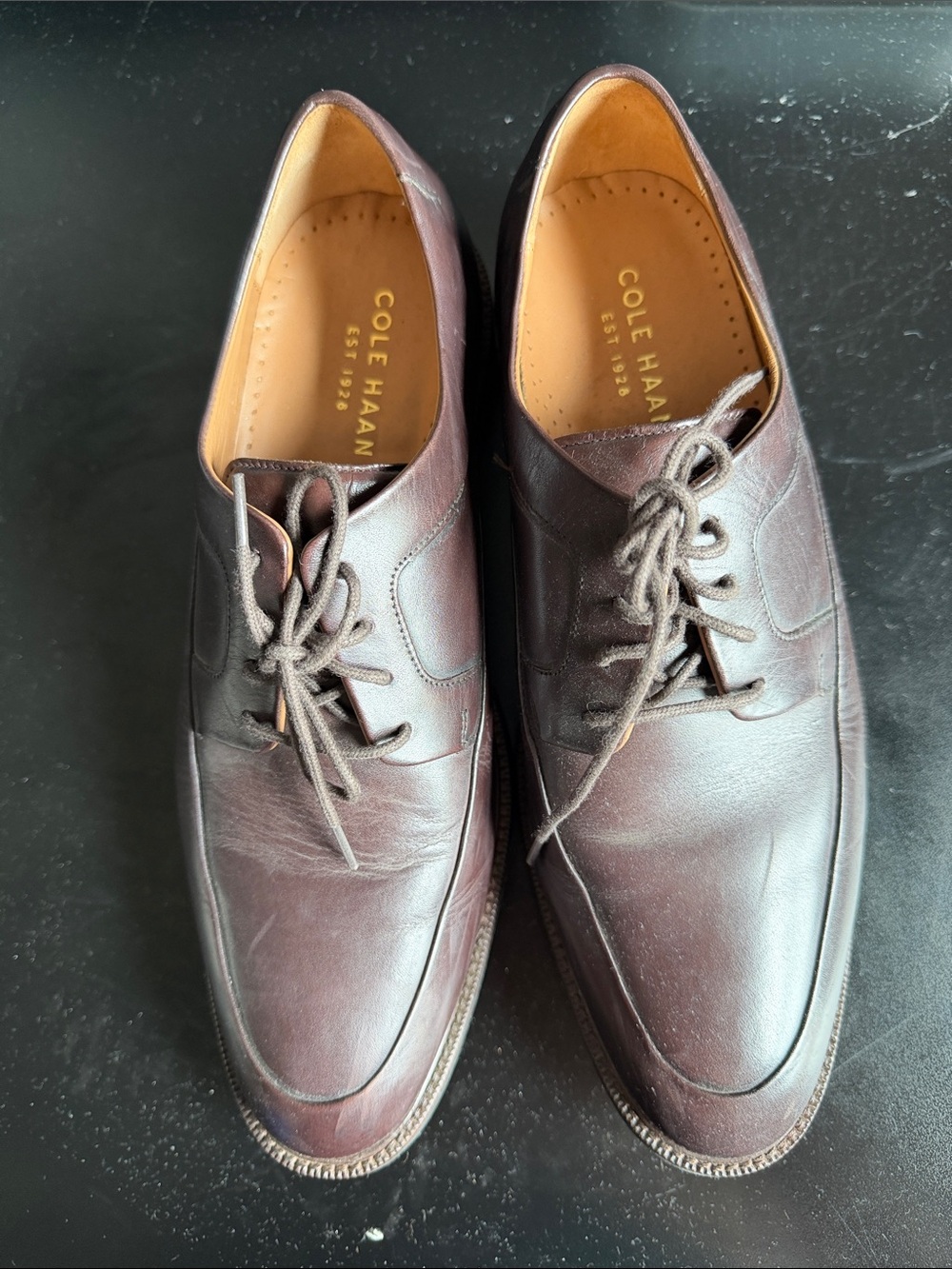 Cole Haan Men’s Dark Brown Leather Lace-Up Oxfords